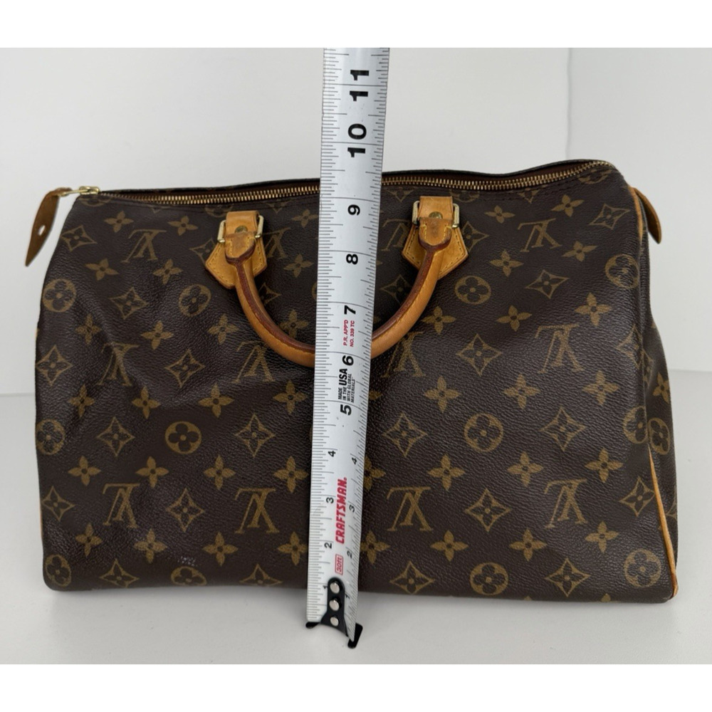Louis Vuitton Monogram Speedy 35 Bag in Brown Coated Canvas 2006 S - Picture 13 of 16